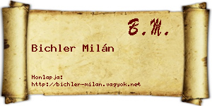 Bichler Milán névjegykártya